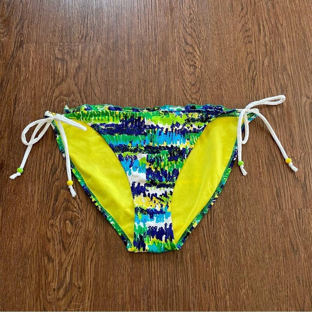XOXO Colorful Abstract Low Rise String Bikini Bottom Size L